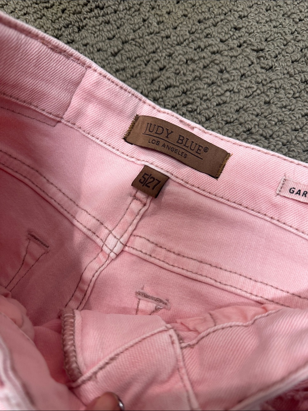 Judy Blue High-Rise Pink Flare Jeans with Distressed Knee - Picture 11 of 13